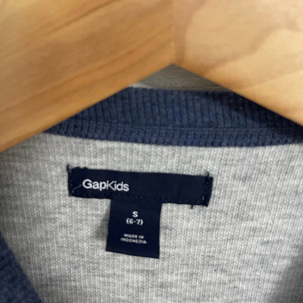 GAP Kids Gray and Blue Striped Sweatshirt
